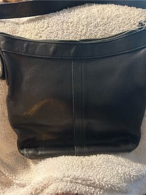 Coach Black Leather Shoulder Hobo Bag